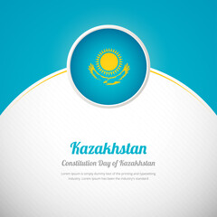 Kazakhstan happy constitution day with elegant colorful country flag background