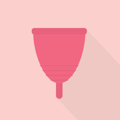 pink menstrual cup icon- vector illustration