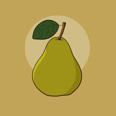pear on a green background