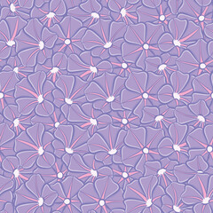 Morning Glory seamless vector pattern. Purple and pink floral illustration background.