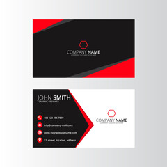Naklejka na ściany i meble Modern business card template red black colors. vector abstract creative