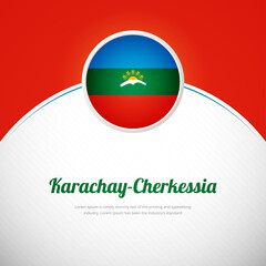 Karachay-Cherkessia happy national day with classic colorful country flag background