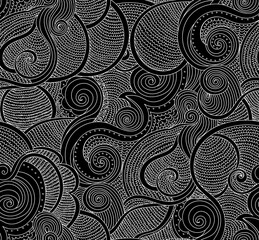 Abstract decorative vector seamless pattern with the ornament of interlaced lines 