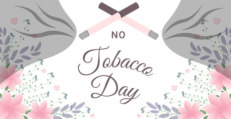 World no tobacco day banner, greeting card or poster. No smoking.