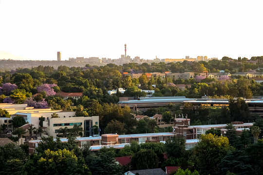 Skyline Looking Over Sandton City And Surrounding Business District At Night