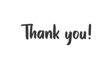 Thank you lettering. hand drawn style typographic phrase. Vector illustration isolated message.