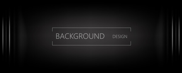 black and dark gray abstract banner horizontal background 