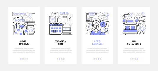 Traveling and tourism - modern line design style web banners