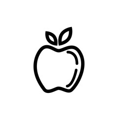 Apple icon vector. Apple fruit symbol illustration. Flat design style on white background.