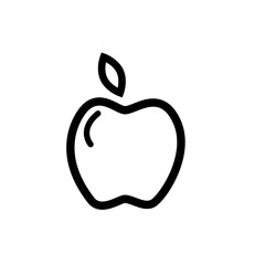 Apple icon vector. Apple fruit symbol illustration. Flat design style on white background.