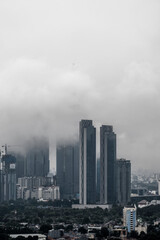 Low cloud and fog form in the Jakarta City. Jakarta is a capital city of indonesia. 