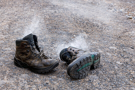 Hiking Boots Are Smoking From Sweaty Feet