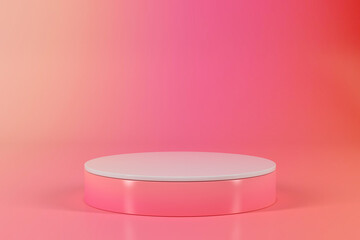 Pink podium scene 3d rendering