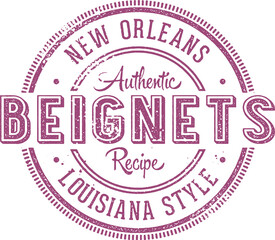 New Orleans Style Beignets Dessert Menu Stamp