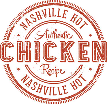 Nashville Hot Chicken Menu Stamp Design