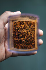 Ground coffee ready to make a coffee.