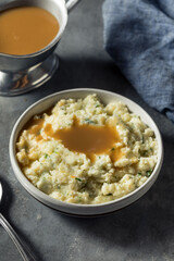 Healthy Homemade Creamy Mashed Potatoes with Gravy