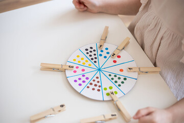 Child play matching game, learning mathematics tools for homeschool.