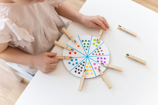Child play mathematics game , homemade activity , home education.