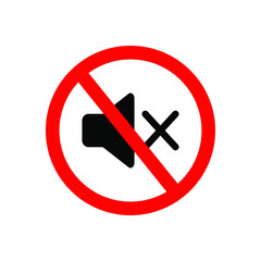 Obraz premium speaker volume flat vector icon. prohibition on raising the voice. for graphic design, logo, web site, social media, mobile app, Eps 10