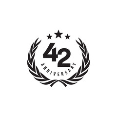 42th year anniversary logo design template