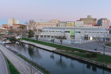 Urban landscape, partial view of tourist spots in the region within the city of Aveiro, District of Aveiro Portugal.
