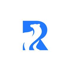 bear letter R logo vector