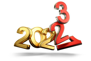 bad years symbolic 2021 2022 and 2023 3d-illustration