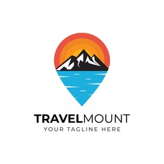 Illustration vector graphic of pin summer holiday . perfect for logo travel and mountain logo design