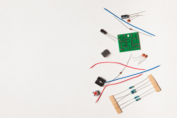 Electronic component, electric circuits, speaker, light-emitting diode, digital microchip and other