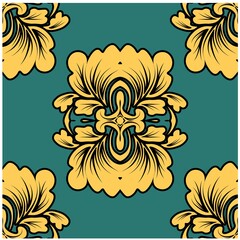 Vintage damask colorful pattern. Vector abstract repeating background. Seamless vector texture.