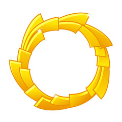 Gold game avatar, royalty round frame template for game ui.