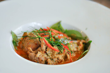 curry pork, Thai curry pork or stir fried pork with curry