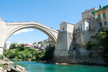 Fototapeta na wymiar Mostar Bridge on Neretva River
