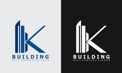 letter K building vector logo