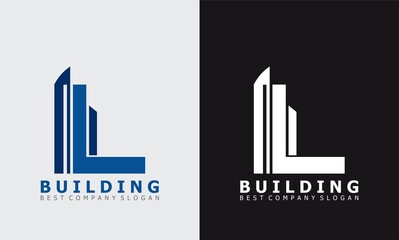 letter L building vector logo