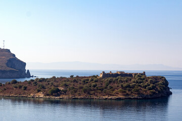 Fototapeta na wymiar The ancient fortress of Ali Pasha in Porto Palermo, Albania. Landmarks of Europe