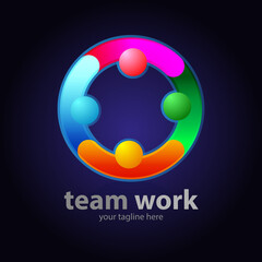 Vector abstract, modification Team work symbol