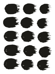 Round Brush Thick Straight Lines Artist Brush High Detail Abstract Vector Background Set 