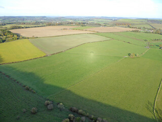 	
Paragliding above the fields at Monks Down in Wiltshire