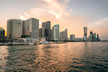 city skyline at sunset miami usa florida sky love 