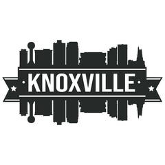 Knoxville Tennessee Skyline Silhouette City Design Vector Famous Monuments Illustration Stencil. - obrazy, fototapety, plakaty