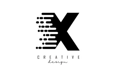 Geometric and dynamic letter X logo design with movement effect.