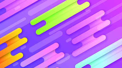 Abstract Colorful Gradient Background With Color Geometric Figures Different Shapes And White Line Vector Design Style