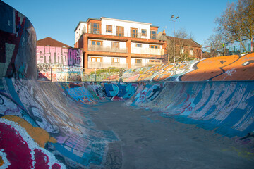 Fototapeta na wymiar Skate park in Bristol, UK