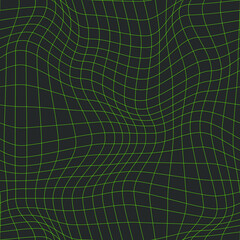 Technologic warped grid pattern. Seamless vector - 432208328