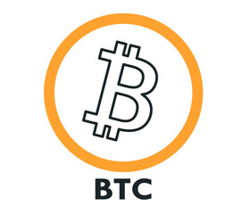 Flat design Bitcoin symbol. Vector
