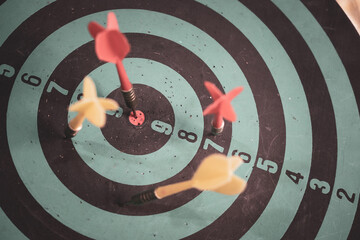 Bullseye is a target of business. Dart is an opportunity and Dartboard is the target and goal. So...