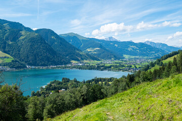 Fototapeta na wymiar View over the Austrian Alps near Salzburg