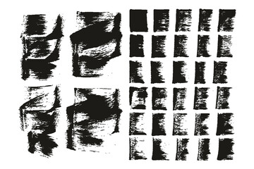 Flat Sponge Regular Artist Brush Short Background & Straight Lines Mix High Detail Abstract Vector Background Mix Set 